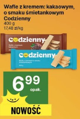 Wafle z kremem kakaowym o smaku śmietankowym Codzienny promocja w Delikatesy Centrum