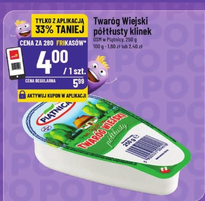 Twaróg Wiejski półtłusty klinek promocja w POLOmarket