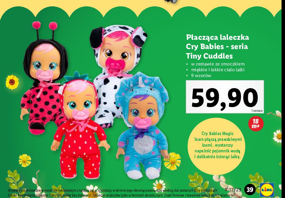 Lalka tiny cuddles 25 cm Cry babies promocja