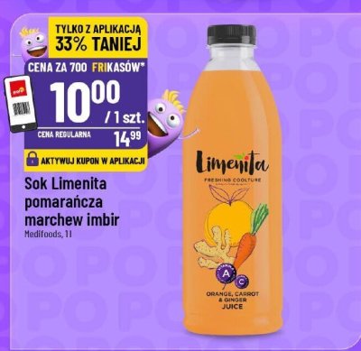 Sok Limenita pomarańcza marchew imbir promocja w POLOmarket