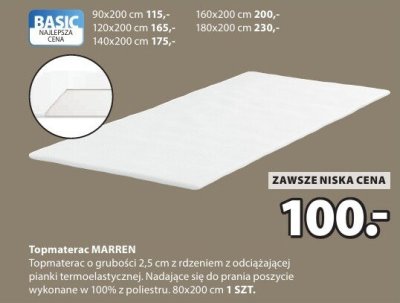 Topmaterac MARREN promocja w Jysk