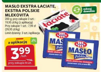 Masło ekstra łaciate, ekstra polskie Mlekovita promocja w Stokrotka