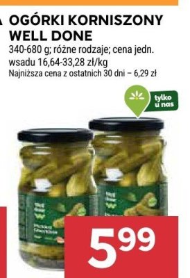 Ogórki korniszony Well Done promocja w Stokrotka