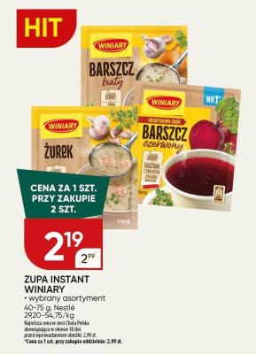 Zupa instant Winiary wybrany asortyment Nestle promocja w Chata Polska