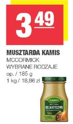 Musztarda Kamis MCCORMICK, wybrane rodzaje promocja w SPAR