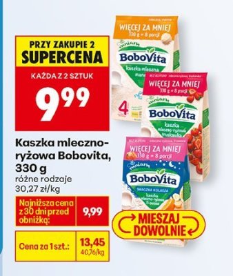 Kaszka mleczno-ryżowa BoboVita, 330 g promocja w Biedronka