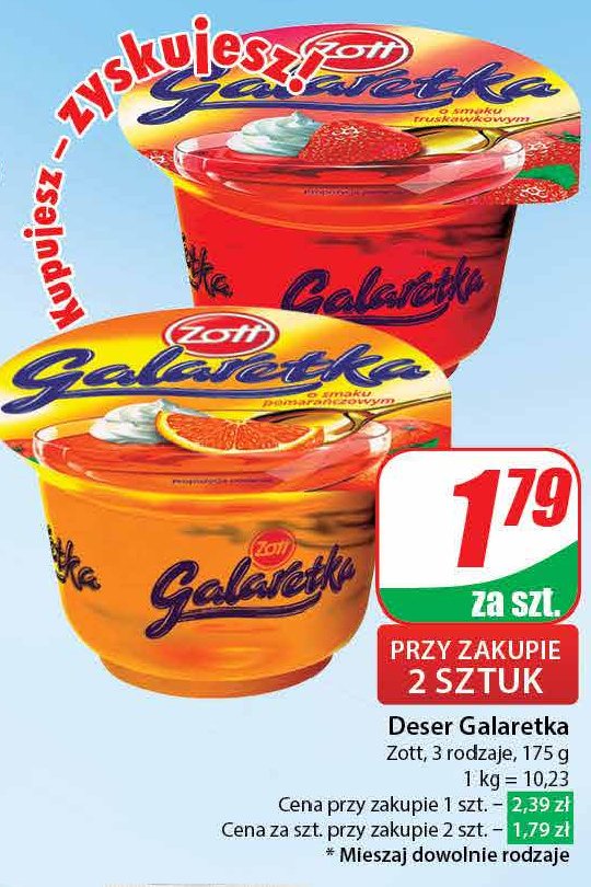 Galaretka pomarańczowa Zott galaretka promocja