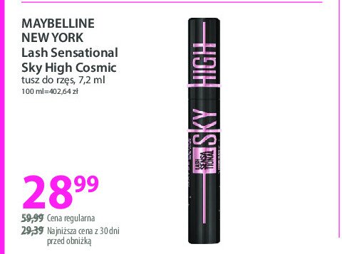 Tusz do rzęs black Maybelline sky high cosmic promocja w Hebe