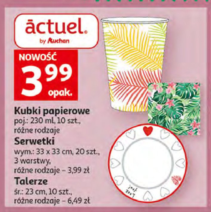 Kubki papierowe 230 ml Actuel promocja