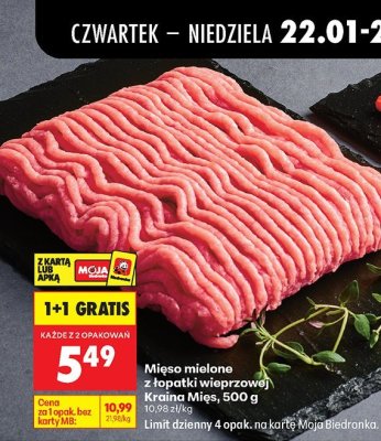 Mięso mielone z łopatki wieprzowej, 500 g promocja w Biedronka