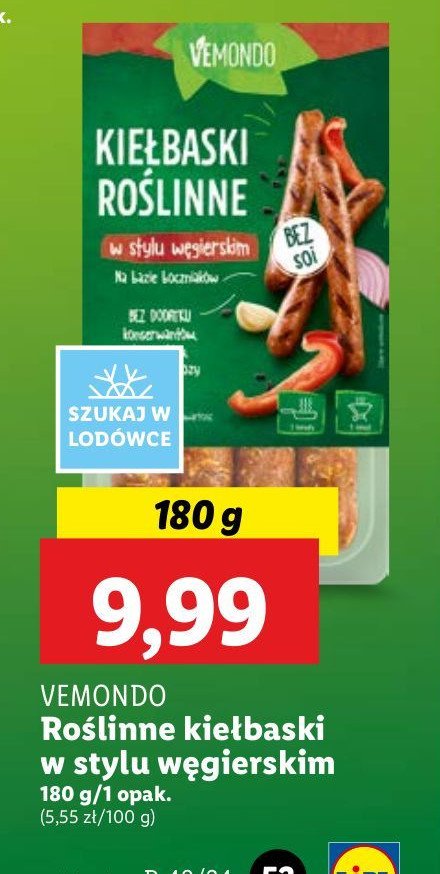 Kiełbaski roślinne węgierskie Vemondo promocja