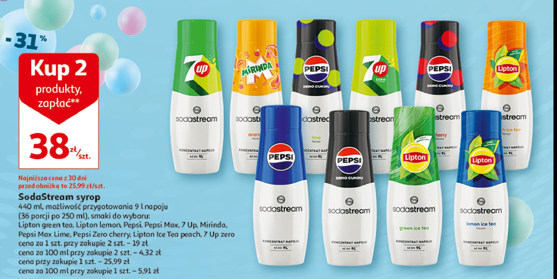 Syrop lipton green tea Sodastream promocja w Auchan