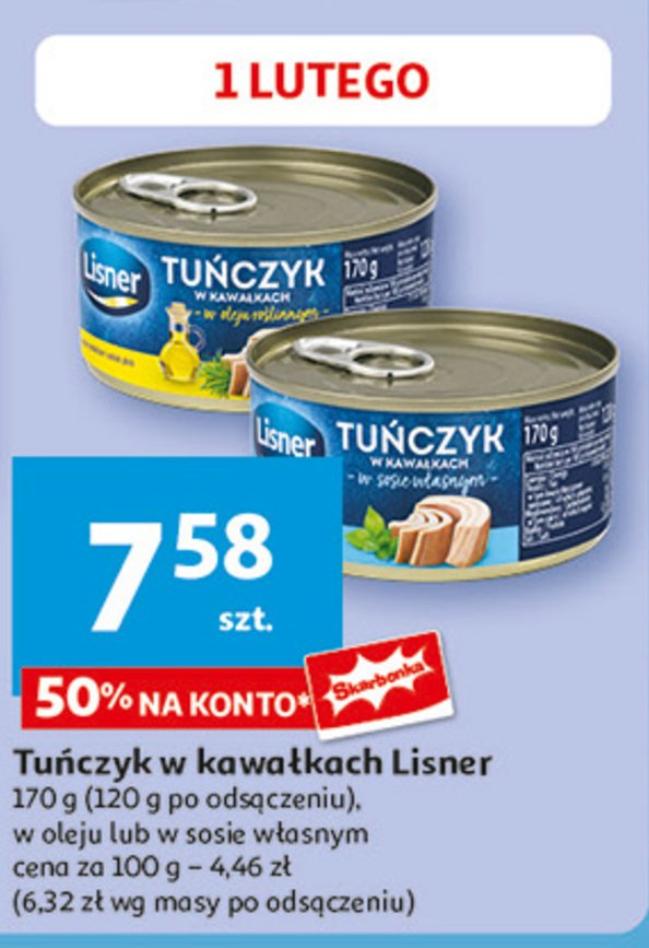 Tuńczyk w kawałkach w sosie własnym Lisner promocja