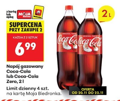 Napój gazowany Coca-Cola Zero, 2l promocja w Biedronka