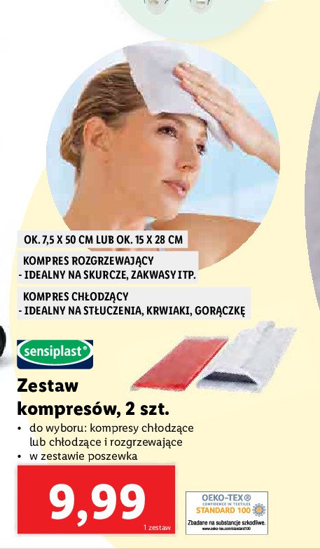 Zestaw kompresów wym. 15 x 28 cm - kompres chłodzący + kompres rozgrzewający Sensiplast promocja