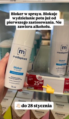Bloker w sprayu antyperspirant promocja w Rossmann