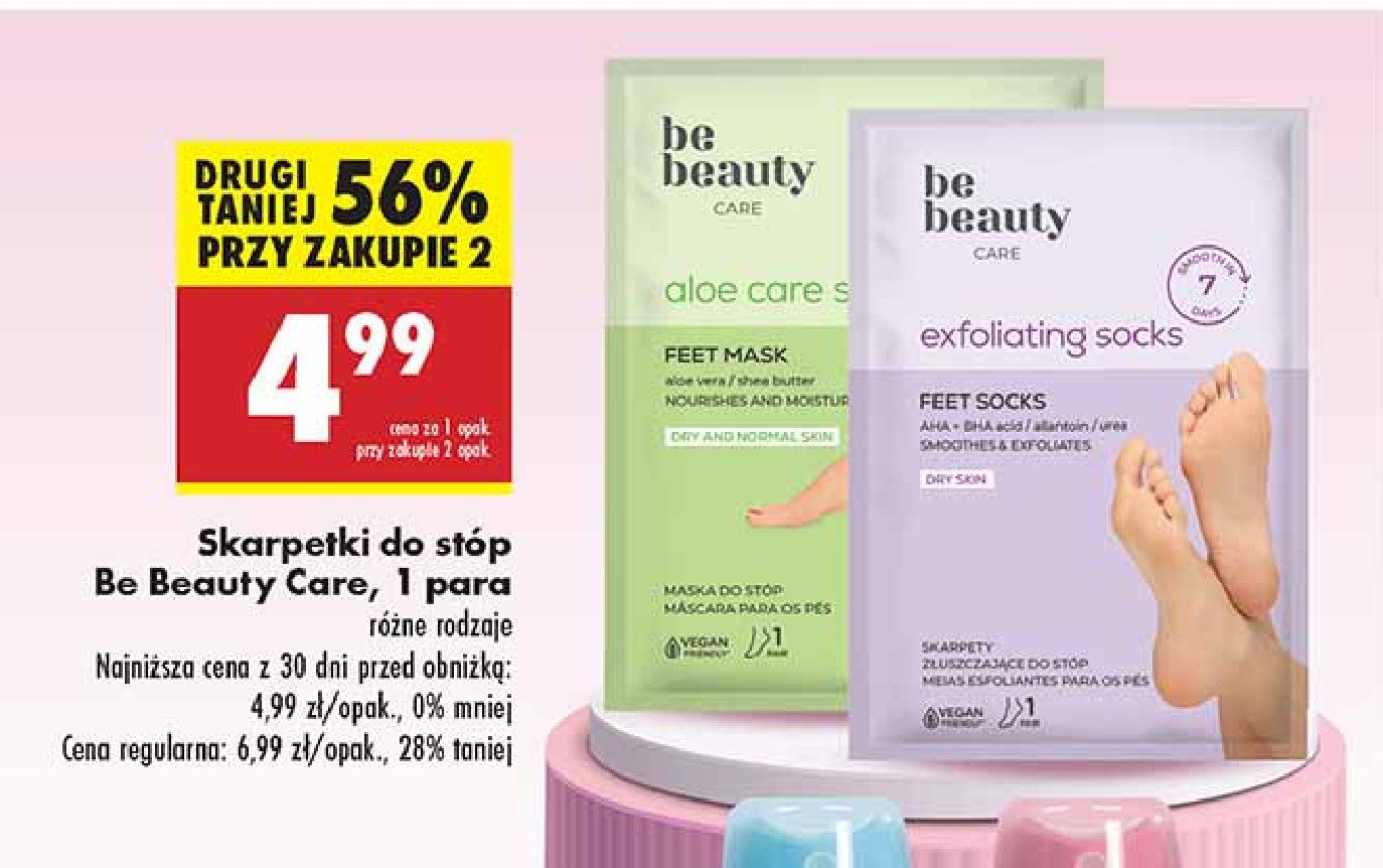 Skarpetki do stóp aloe Be beauty care promocja w Biedronka