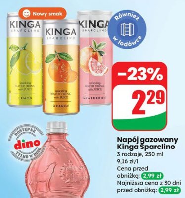 Napój gazowany Kinga Sparclino cytryna promocja w Dino