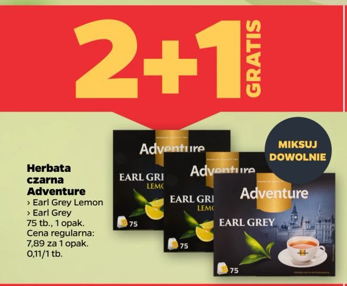 Herbata cytrynowa Adventure earl grey promocja