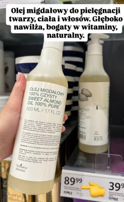 Olej migdałowy do pielęgnacji twarzy, ciała i włosów  promocja w Rossmann