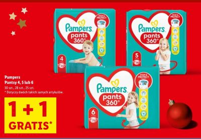 Pieluchomajtki Pampers Pants 360 rozmiar 6 promocja w Lidl