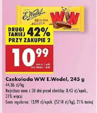 Czekolada mleczna z wafelkami orzechowymi Wedel promocja