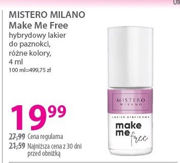 Lakier hybrydowy make me strong MISTERO MILANO promocja w Hebe