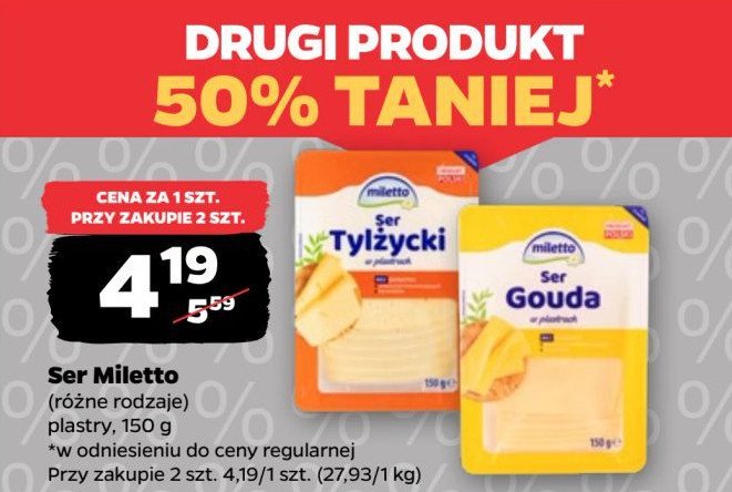 Ser tylżycki plastry Miletto promocja