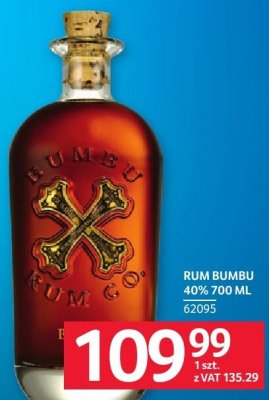 Rum Bumbu 40% 700 ml promocja w Selgros