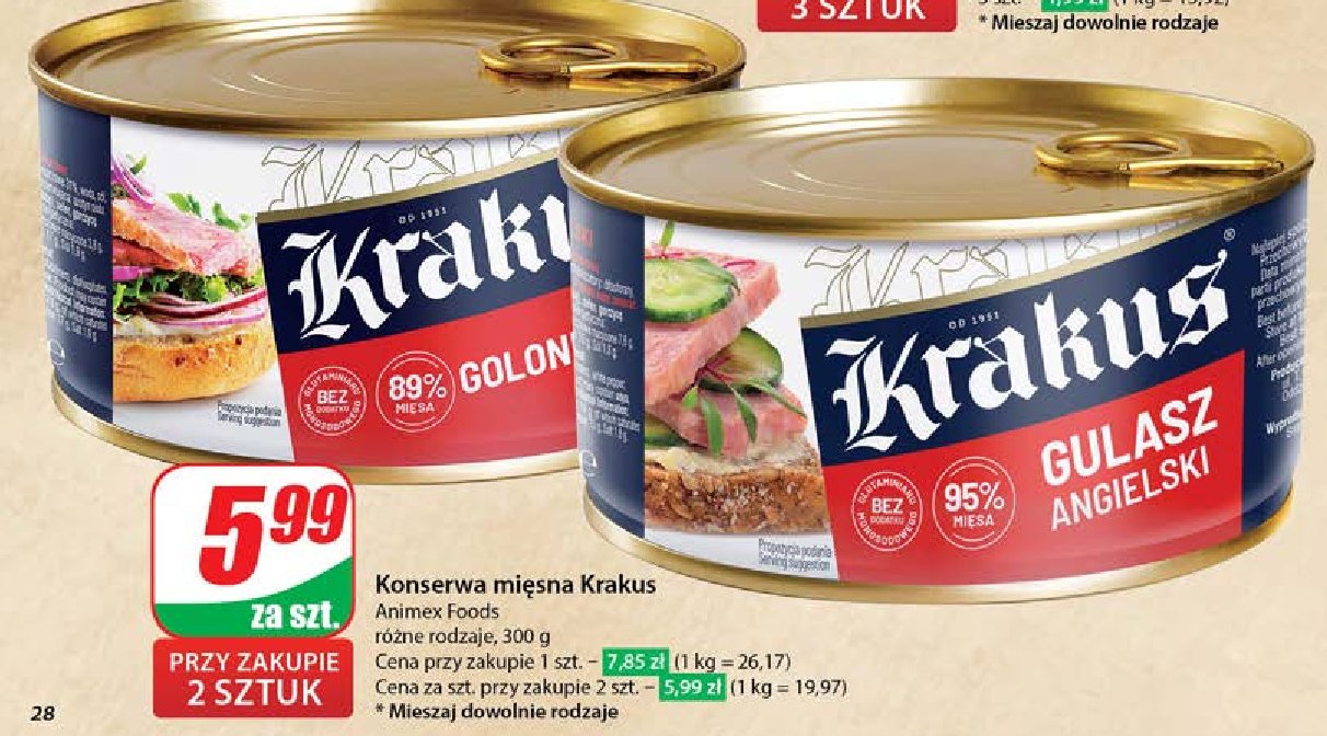 Golonkowa Krakus animex promocja w Dino
