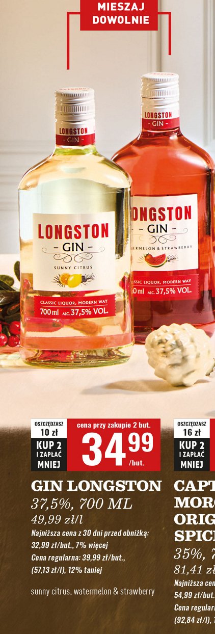 Gin Longston watermelon & strawberry promocja w Biedronka