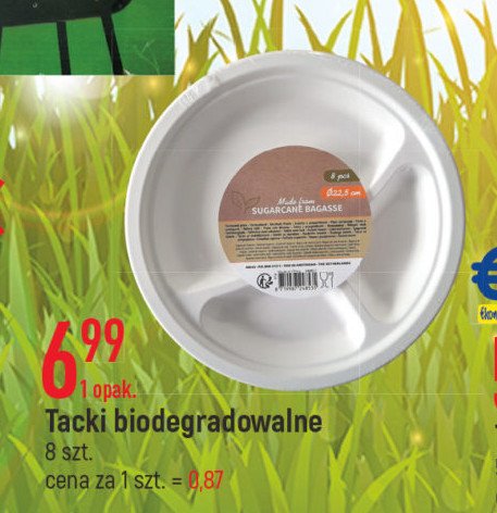 Talerze biodegradowalne dzielone 23 cm promocja