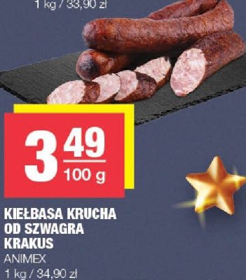 Kiełbasa krucha od szwagra KRAKUS ANIMEX promocja w SPAR