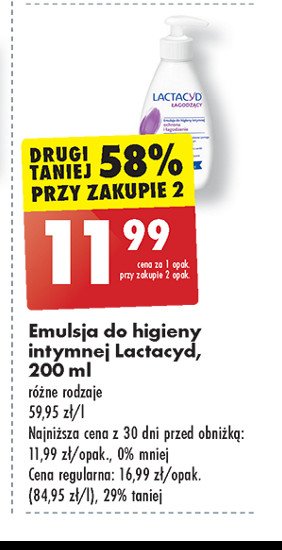 Emulsja do higieny intymnej z pompką Lactacyd comfort promocja