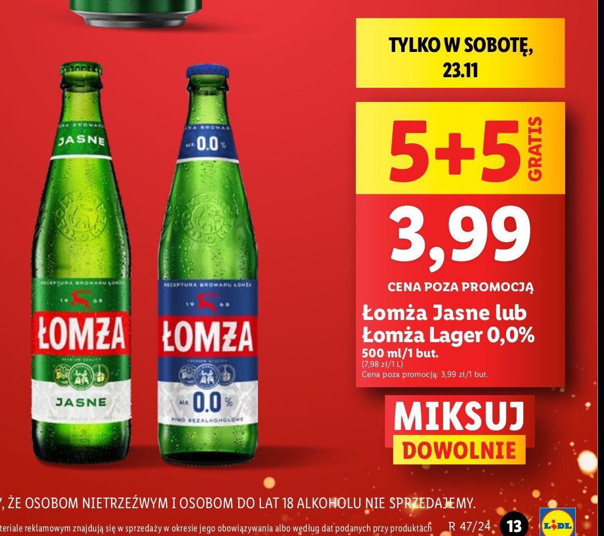 Piwo Łomża promocja w Lidl