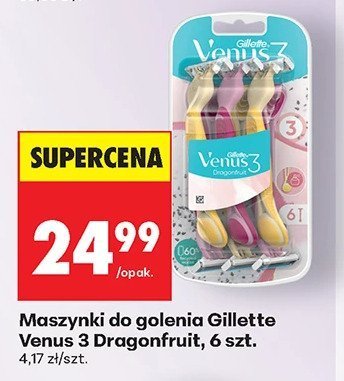 Maszynki do golenia Venus 3 Dragonfruit 6 szt. promocja w Biedronka