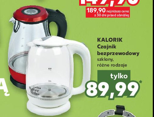 Czajnik szklany jk 1042w Kalorik promocja