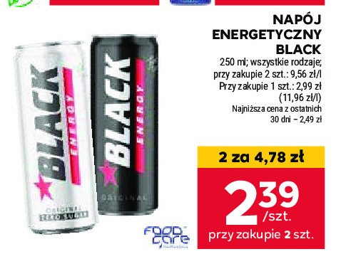 Napój energetyczny zero sugar Black energy promocja