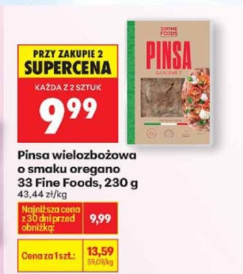 Pinsa wielozbożowa o smaku oregano 33 Fine Foods 230g promocja w Biedronka