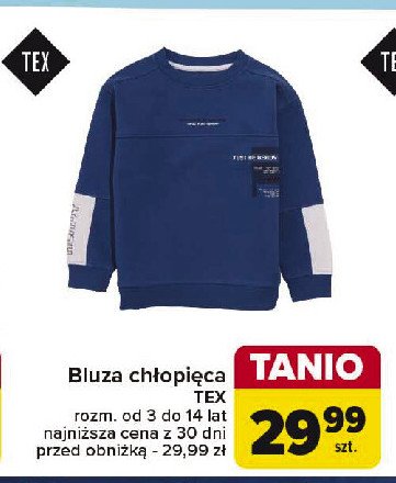 Bluza chłopięca 3-14 lat Tex promocja