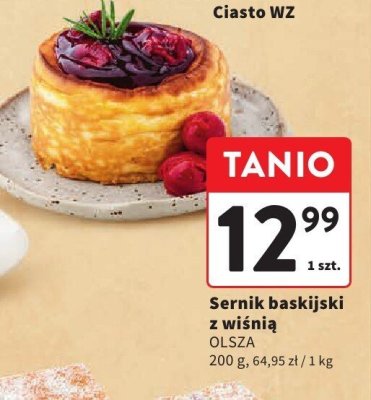 Sernik baskijski z wiśnią OLSZA promocja w Intermarche