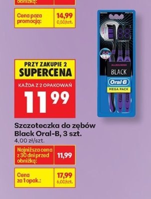 Szczoteczka do zębów Black 3 szt. promocja w Biedronka