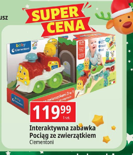 Pociąg ze zwierzątkami Clementoni promocja w Leclerc