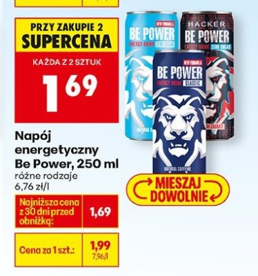 Napój energetyczny Be Power, 250 ml: różne rodzaje promocja w Biedronka