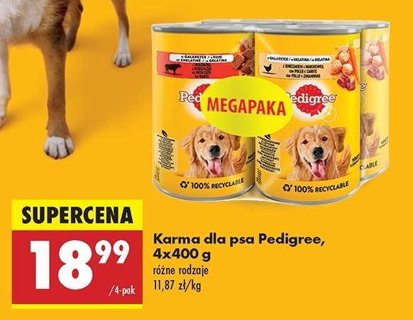 Karma z kurczakiem i wołowiną w galaretce Pedigree promocja w Biedronka