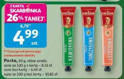 Pasta 60 g, różne smaki promocja w Auchan