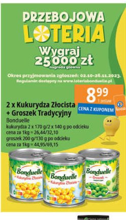 Zestaw 2x kukurydza + groszek Bonduelle promocja w ABC