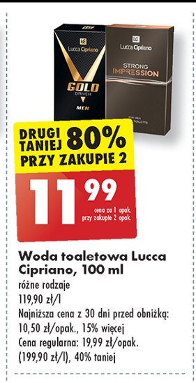 Woda toaletowa Lucca cipriano gold driver promocja