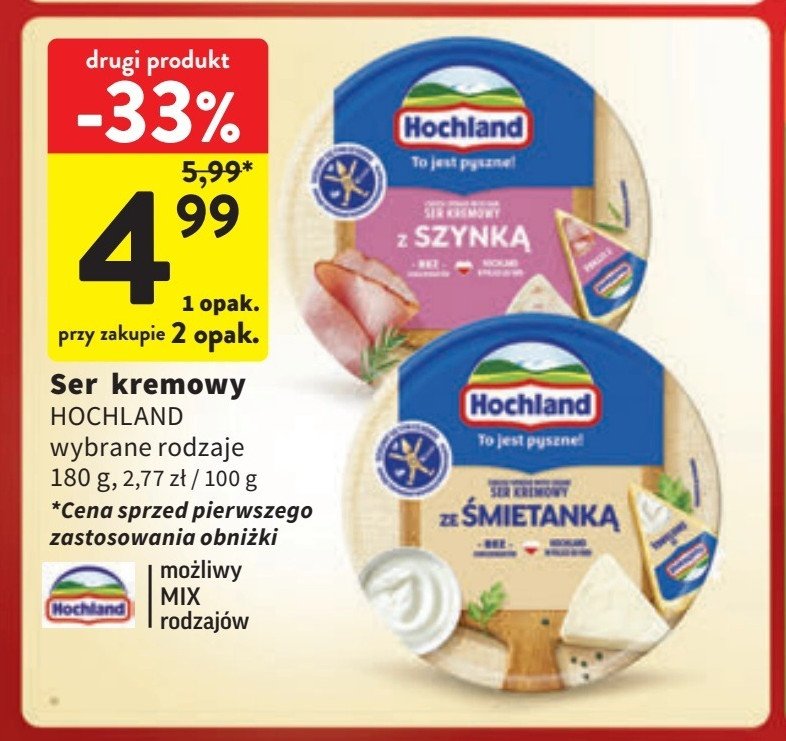 Ser topiony z szynką Hochland promocja w Intermarche