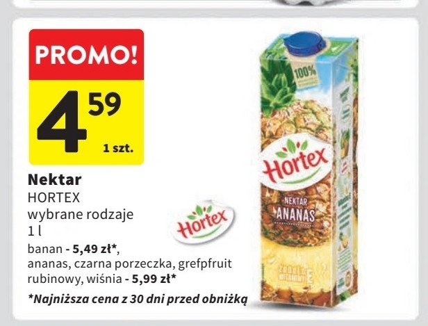 Nektar bananowy Hortex promocja